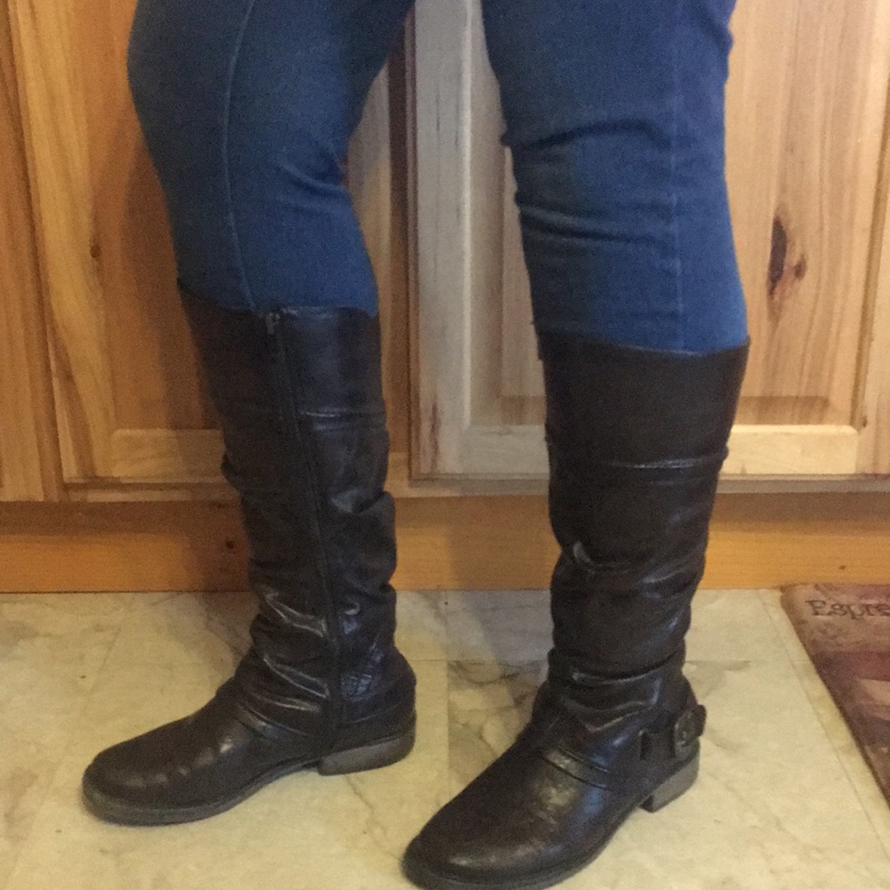 WIDE CALF brown boots